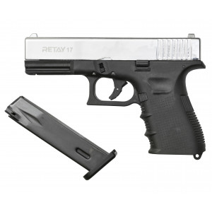 СХП Охолощенный пистолет Retay 17 Glock, кал. 9 мм, никель