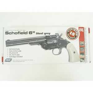 Пневматический револьвер ASG Schofield 6" Steel Grey